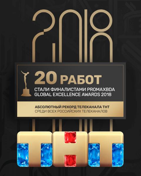 РЕКОРДНОЕ КОЛИЧЕСТВО РАБОТ ТНТ ВЫШЛО В ФИНАЛ PromaxBDA Awards 2018