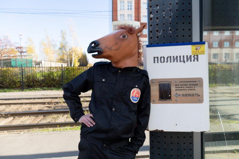 Конь-полицейский навел порядок в Томске!