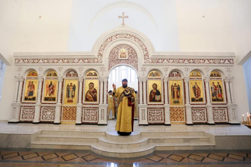 В День крещения Руси в строящемся главном храме Росгвардии впервые состоялась литургия