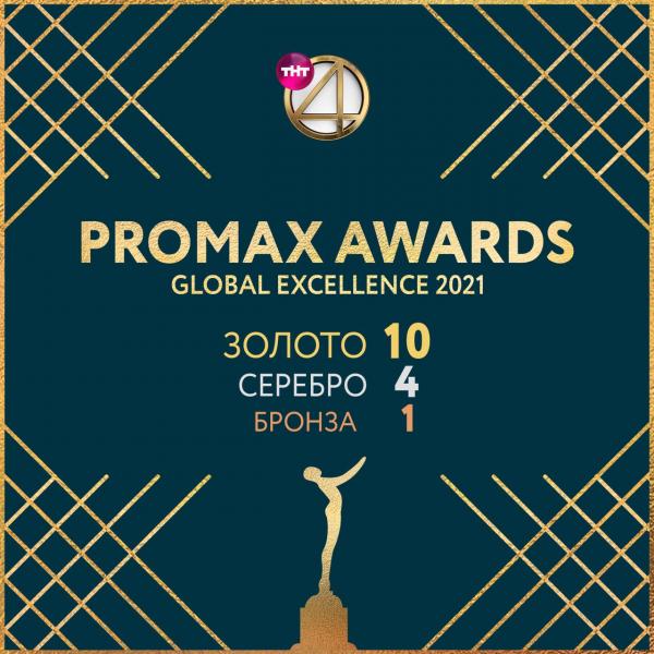 ТНТ4 получил рекордные 15 наград на премии Promax Awards: Global Excellence 2021