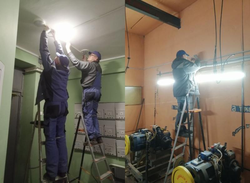 Монтаж аварийного освещения в доме 4Б на улице Горького