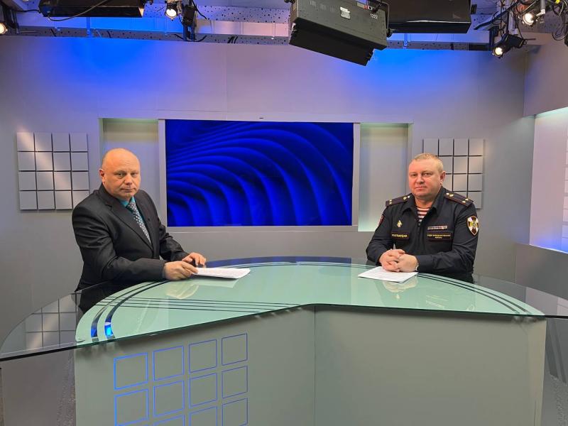 Офицер Росгвардии дал интервью в телеэфире ГТРК 