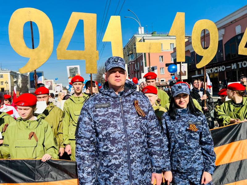 Сотрудники Росгвардии Кузбасса обеспечили охрану общественного порядка во время празднования Дня Победы
