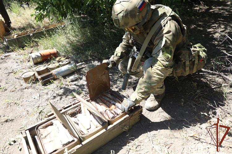 Росгвардейцы обезвредили крупный схрон с иностранным вооружением в ЛНР