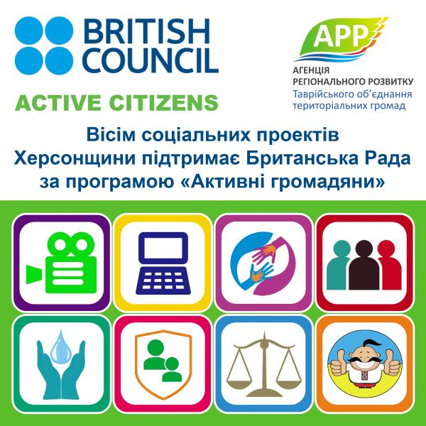 Вісім соціальних проектів Херсонщини підтримає Британська Рада за програмою «Активні громадяни»